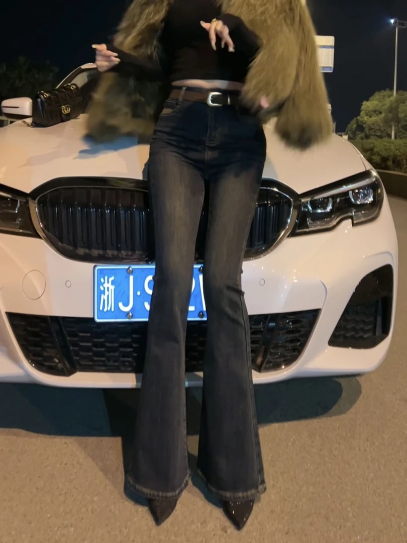 【徐姐】气质牛仔腰带喇叭裤