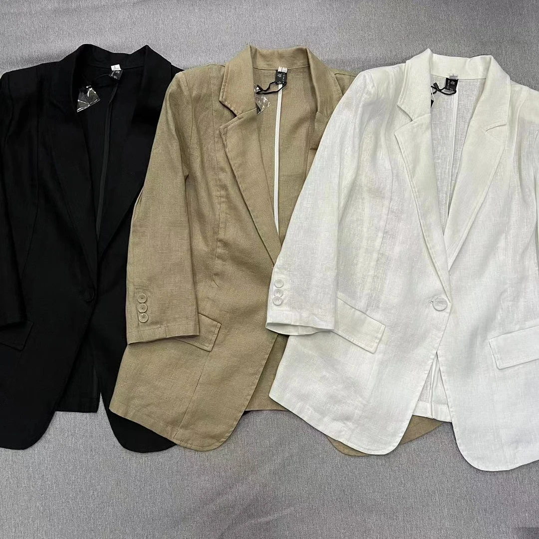 020款麻料小西服外套-衣长60公分