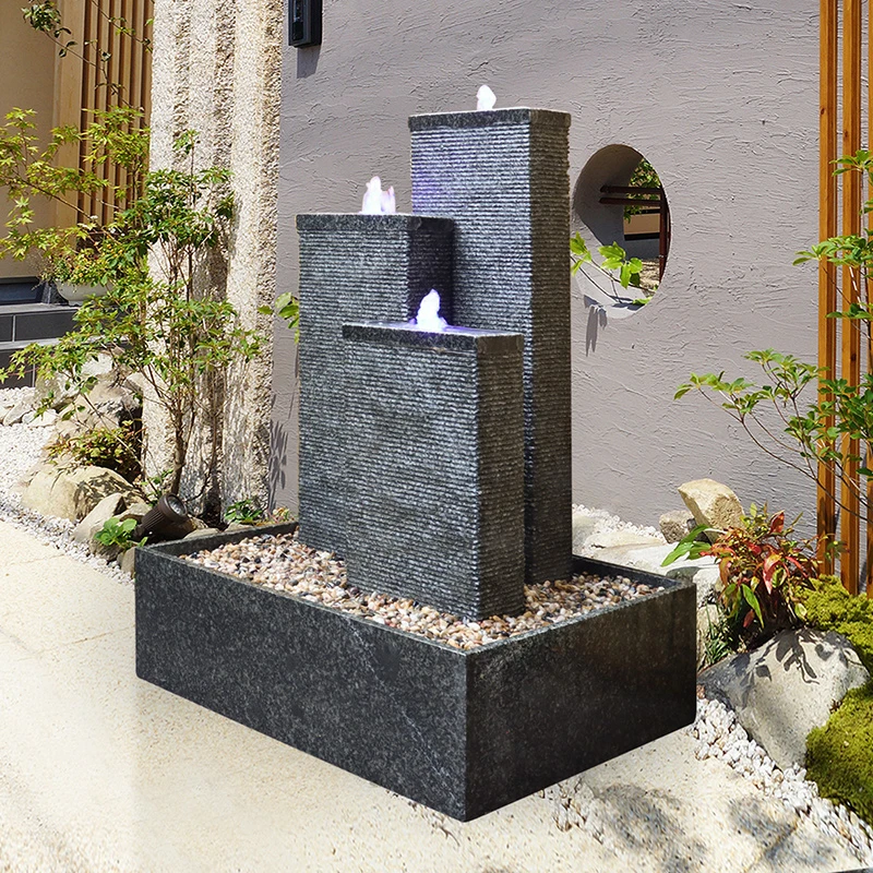 天然石头流水喷泉风水轮大鱼池鱼缸客厅阳台玄关花园庭院户外摆件