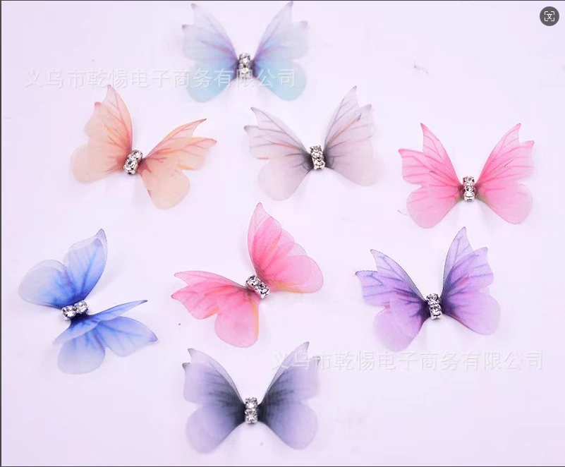 手工材料双层带钻蝴蝶