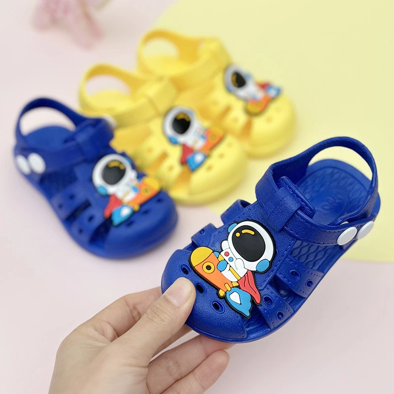 小童包头凉鞋夏季男女童宝宝幼儿软底学步鞋防滑防水舒适透气塑胶