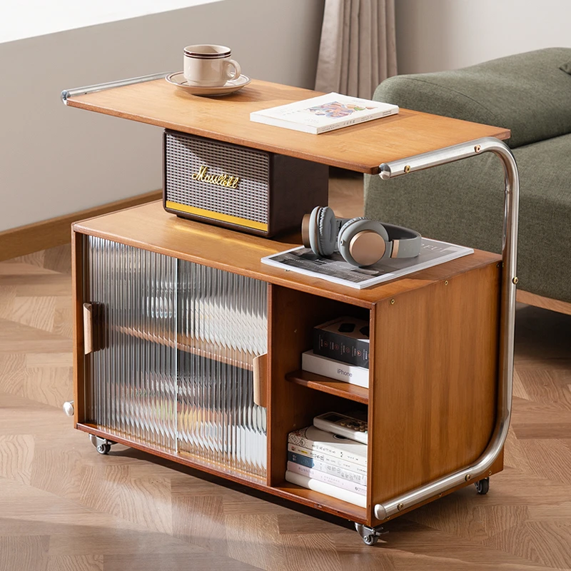 移动沙发边几茶几边柜中古风小推车家用侧边柜简约床头柜夏日宅家