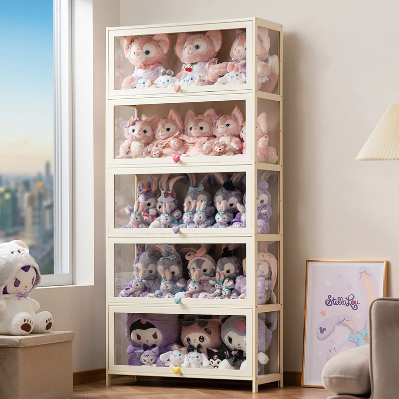 毛绒娃娃收纳展示柜家用陈列柜子手办展示架玩偶亚克力透明柜子