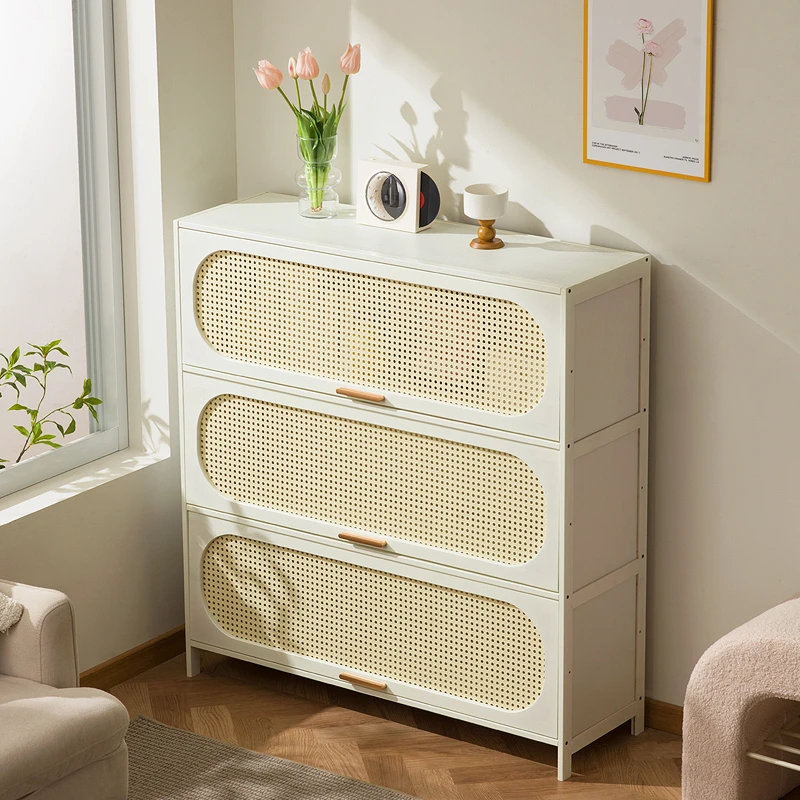 ins奶油风家用书柜带门学生儿童书架多层置物架子客厅卧室收纳柜