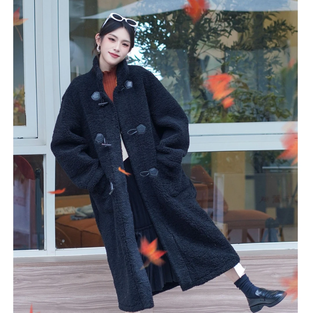 慕斯假日 2024冬季新款羊羔绒大衣外套女宽松