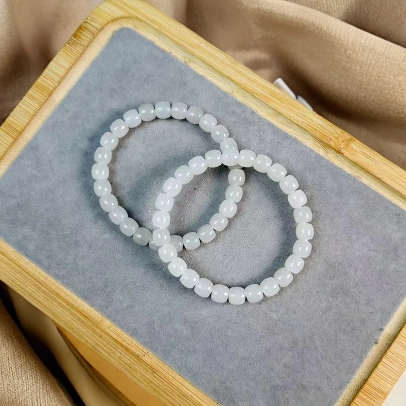 天然和田玉   青海白直切珠手串（多样性发货  拍一发一）1159