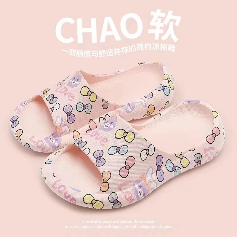 拖鞋女印花外穿夏季居家浴室洗澡家用防滑卡通厚底23年网红凉拖鞋