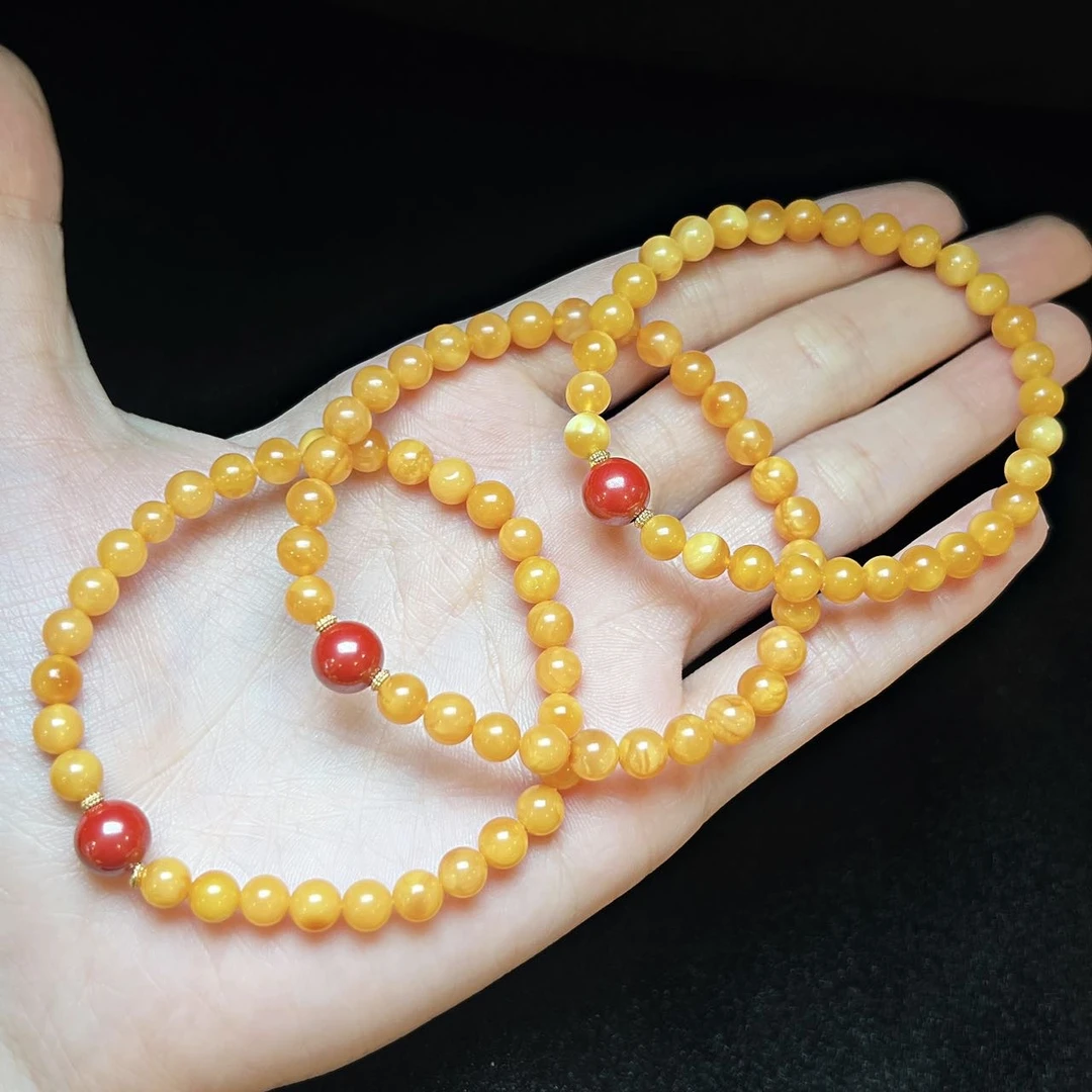 【小宝珠宝】1 T4310-蜜蜡DIY单圈手串-多样性发一件-4.5mm