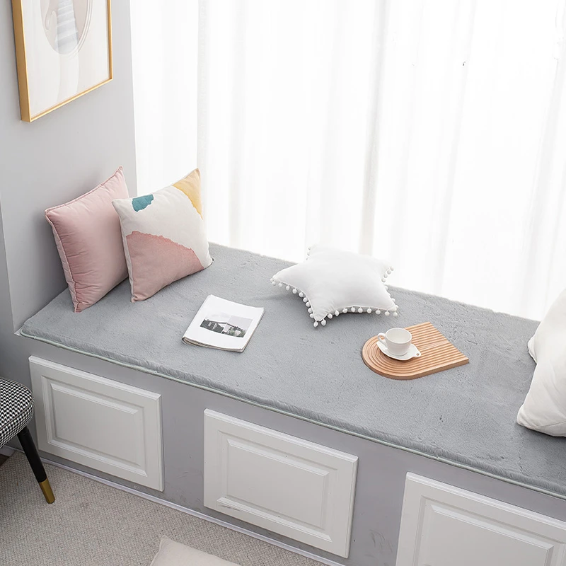 仿兔毛飘窗垫窗台垫子ins风网红装饰撸猫感榻榻米卧室阳台垫定做