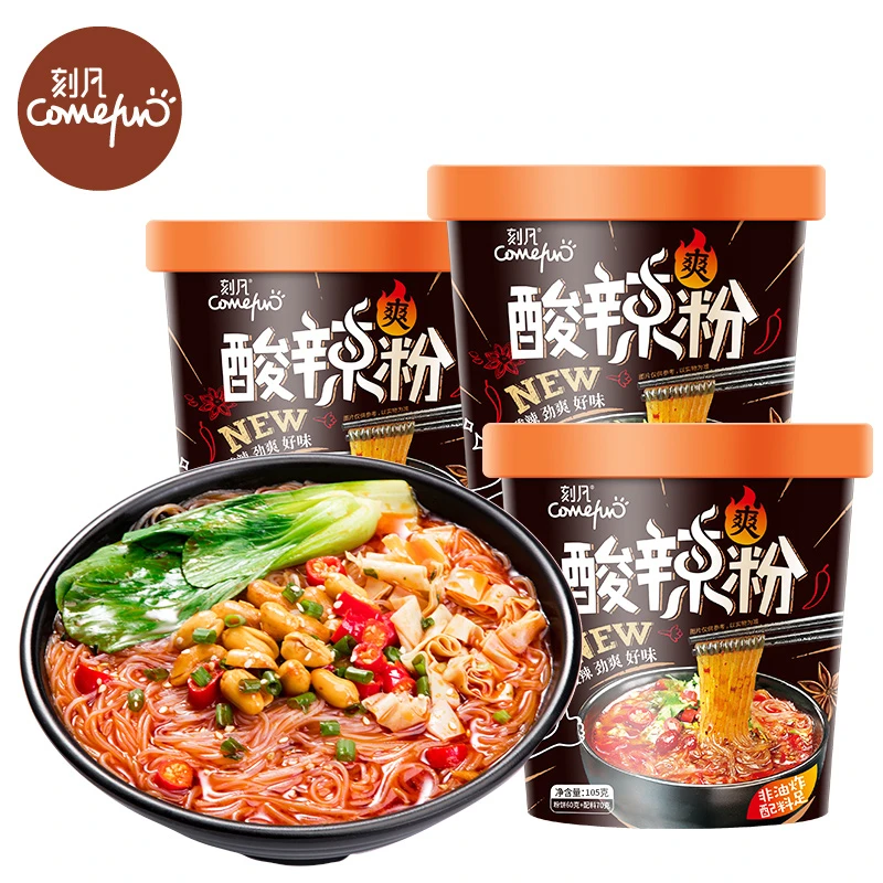 刻凡网红酸辣粉 105g*4桶酸辣粉爽口方便速食
