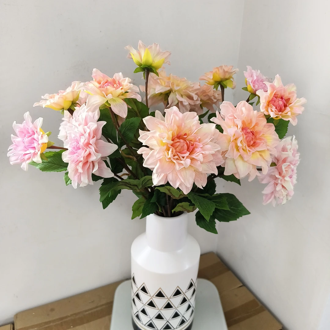 【唐朝-大丽花】大丽花仿真花餐桌客厅摆件花开富贵装饰摆件