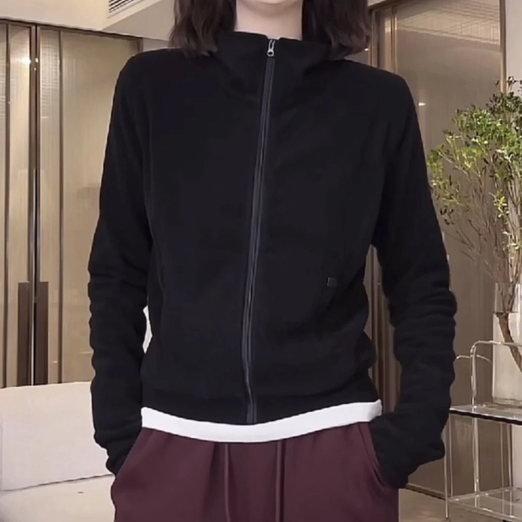 外套新款小众德绒卫衣女2023秋冬小个子修身拉链显瘦开衫立领上衣