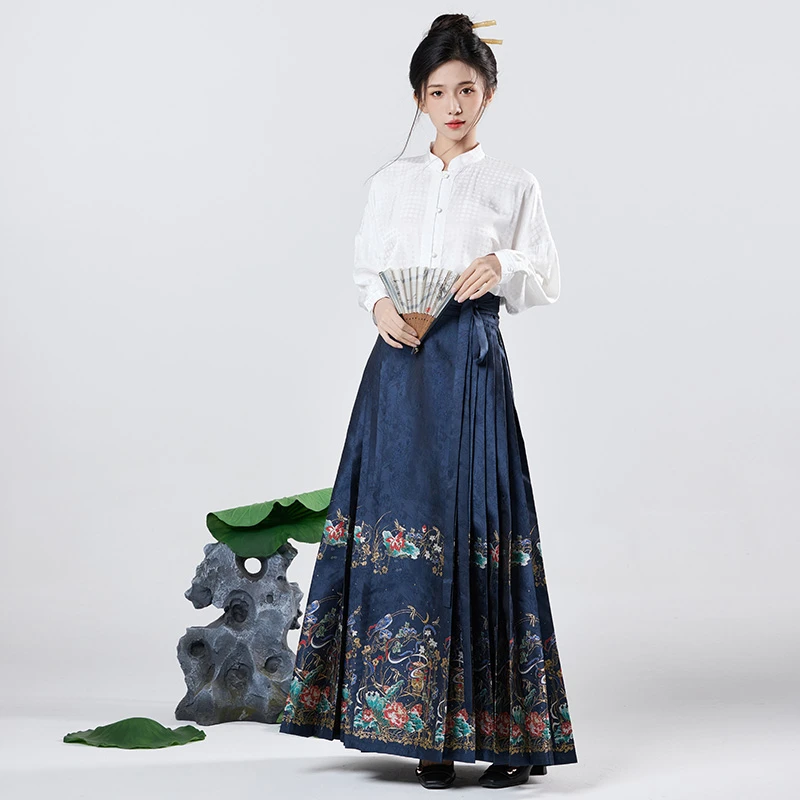 星河汉歌（星荷）日常中式百搭古风2025春季新款女装明制汉服马面裙