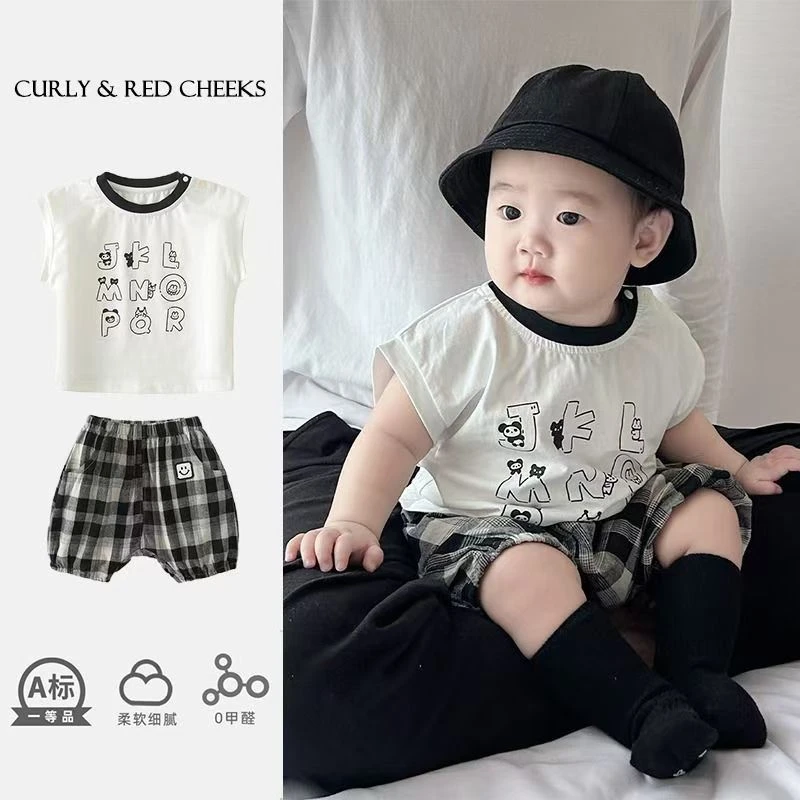 儿童夏季套装宝宝夏款短袖衣服婴幼儿夏天超萌男童两件套外出服潮