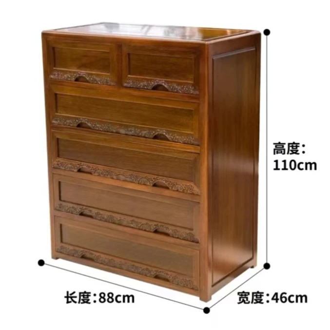 一帆风顺六斗柜抽屉柜客厅收纳柜中式储物木质 尺寸:88*46*110