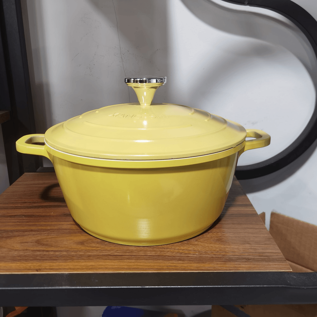 24cm珐琅盖汤锅家用聚水凝珠加厚复底大容量焖炖煮烹饪电磁炉通用