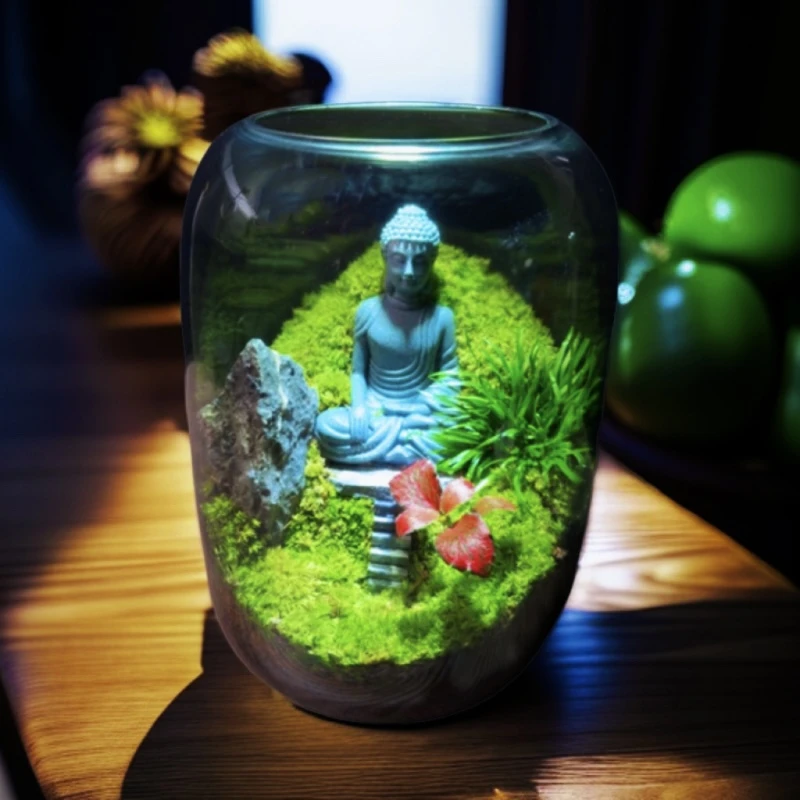 【万佛朝宗升级款】苔藓微景观禅意摆件绿植风水玄关艺术摆件客厅
