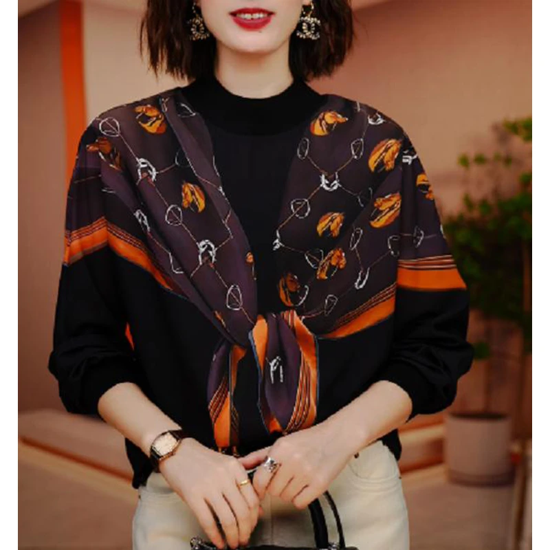 【贵妇装】秋季大码气质胖成熟减龄披肩衬衫女年秋季高级感时尚气质