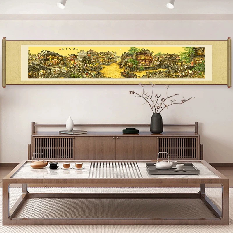 4.2纯手工绣好十字绣成品69005南乡旧梦全景客厅挂画