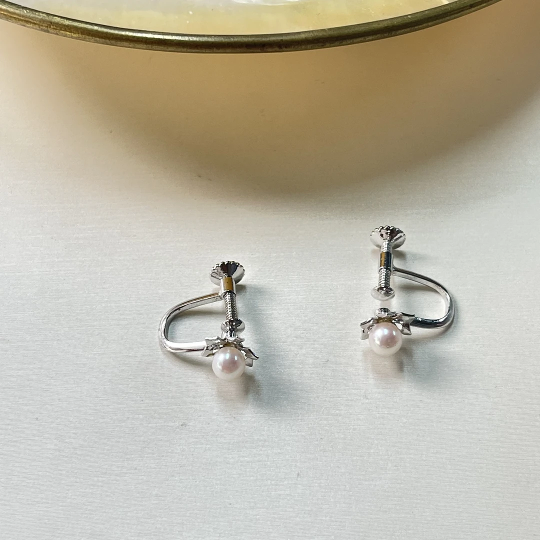 【六六中古】孤品简约海水珍珠耳夹ap4538