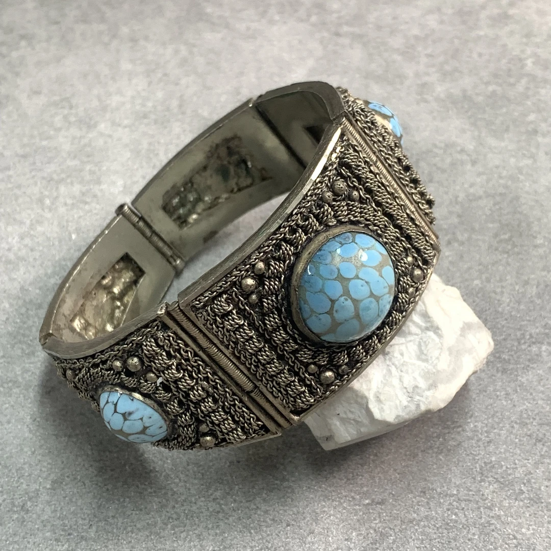 铜合金手镯 【六六中古】孤品复古手镯km5046手围17