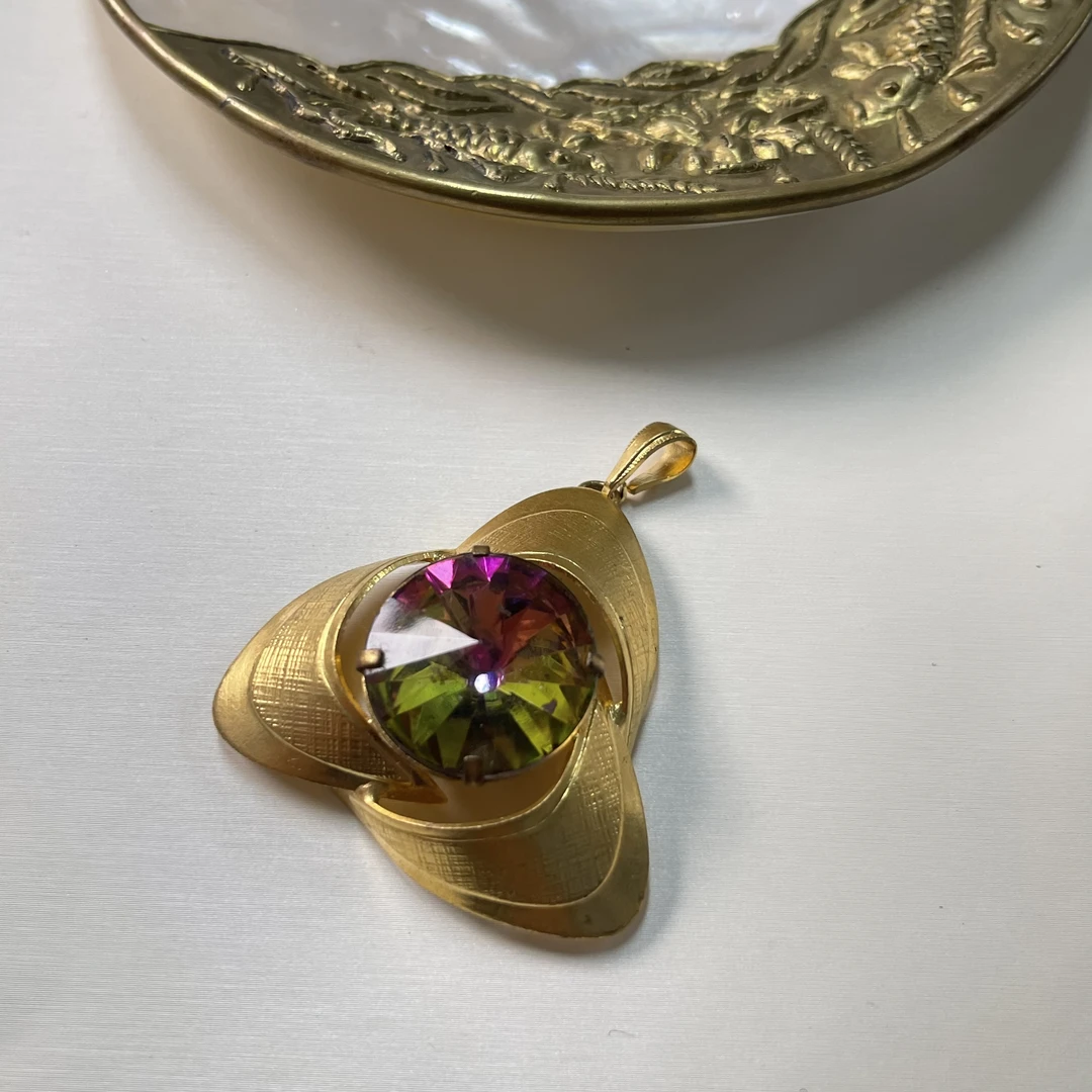 铜合金胸针 【六六中古】孤品复古胸针吊坠两用km9144