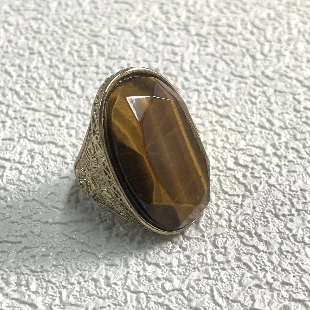 【六六中古】孤品复古虎睛石戒指aj1010港16美8