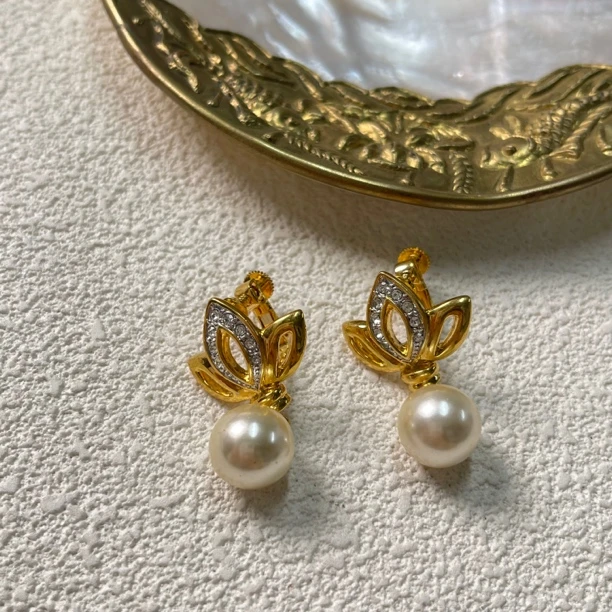 铜合金耳饰 【六六中古】孤品复古耳夹km5439