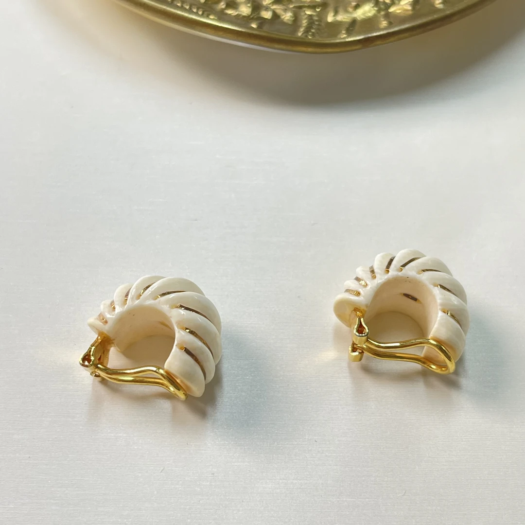 铜合金耳饰 【六六中古】孤品复古耳夹km7268