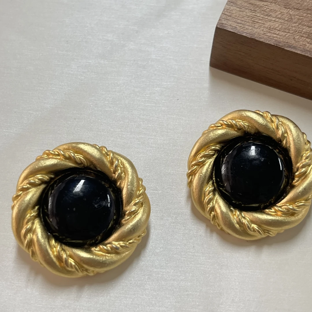 铜合金耳饰 【六六中古】孤品复古法式耳夹km6512