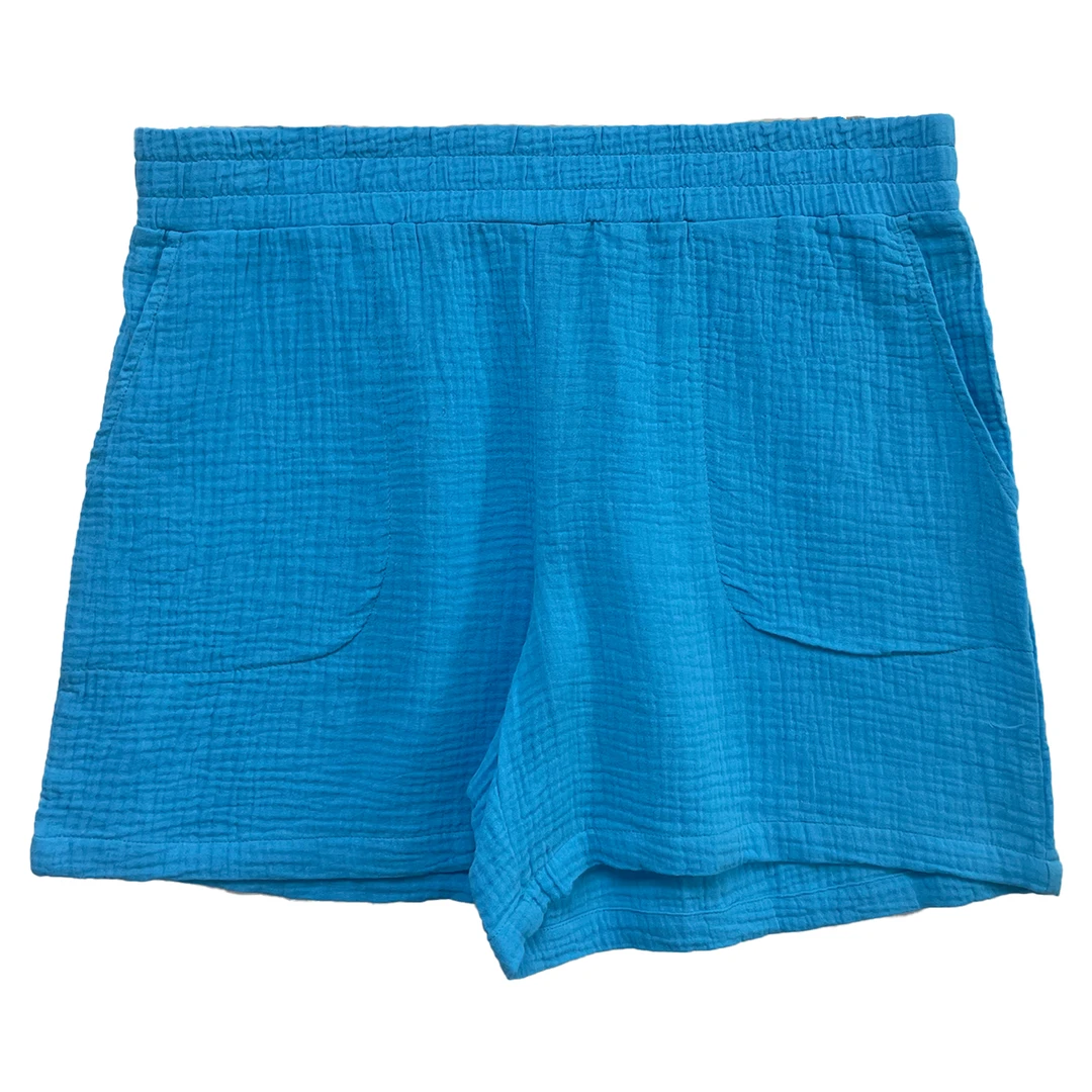 7626#短裤舒适时尚休闲夏季春夏抽绳百搭简约户外宽松蓝色平角