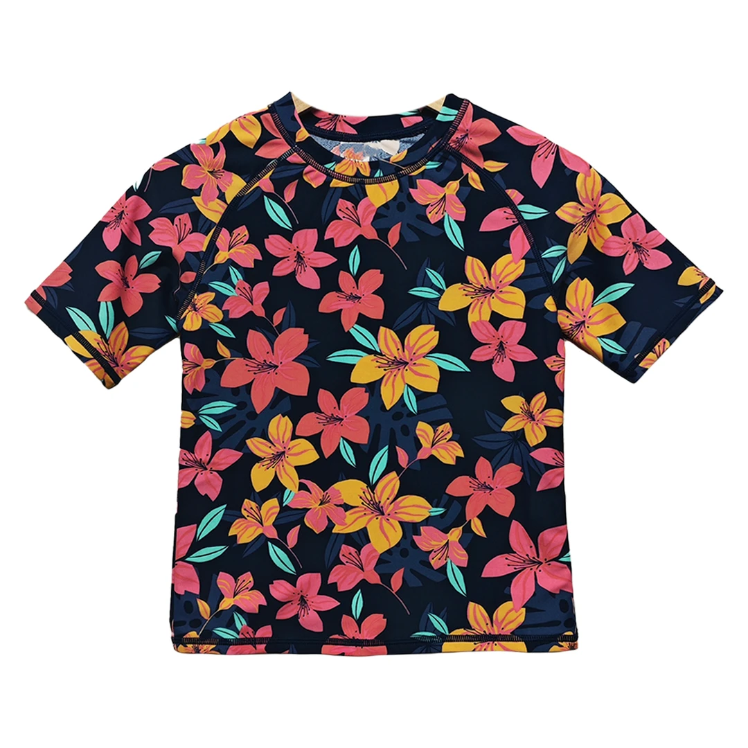 7466#儿童花色短袖T恤夏季休闲时尚潮流圆领上衣