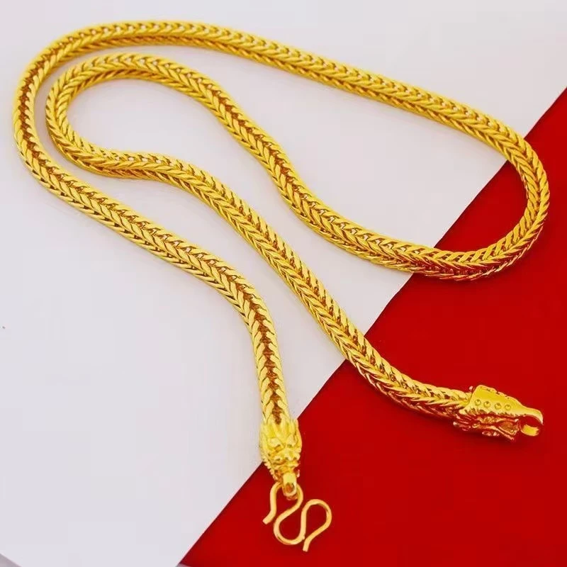 合金项链 【蛇骨项链】百搭霸气潮流时尚金色个性光面不掉色