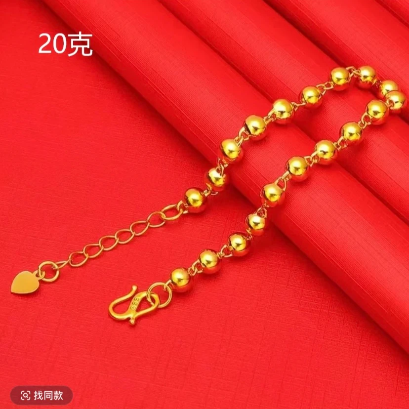 合金手链 【圆珠手链】时尚经典简约女款百搭光珠光面精美实心亮面