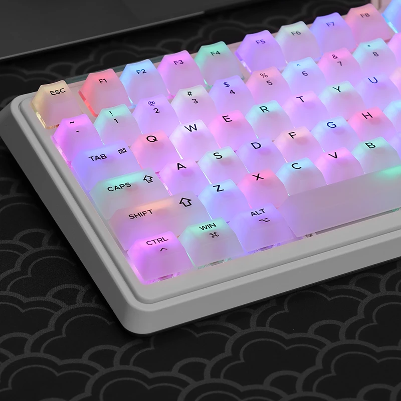 【键帽】雾透键帽K75专用PC材质原厂高度小全套键帽发光磨砂个性