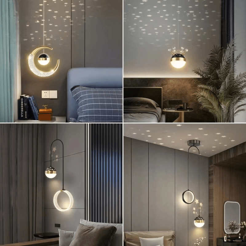 床头吊灯现代简约轻奢北欧卧室满天星客厅背景墙星空顶装饰灯走廊