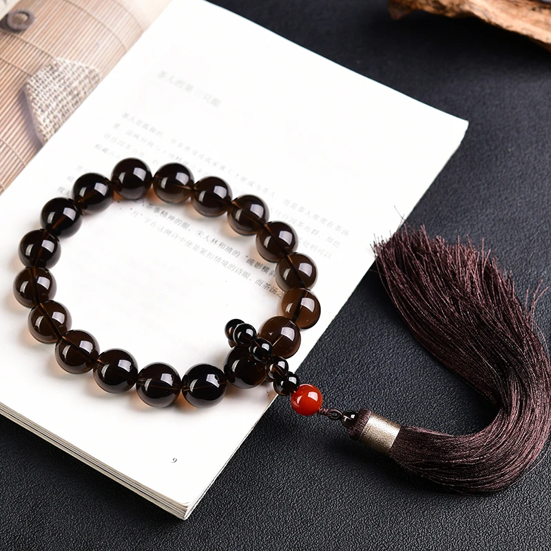 天然茶水晶18子手持念珠车挂平安健康心境静心祈福安详男士女士