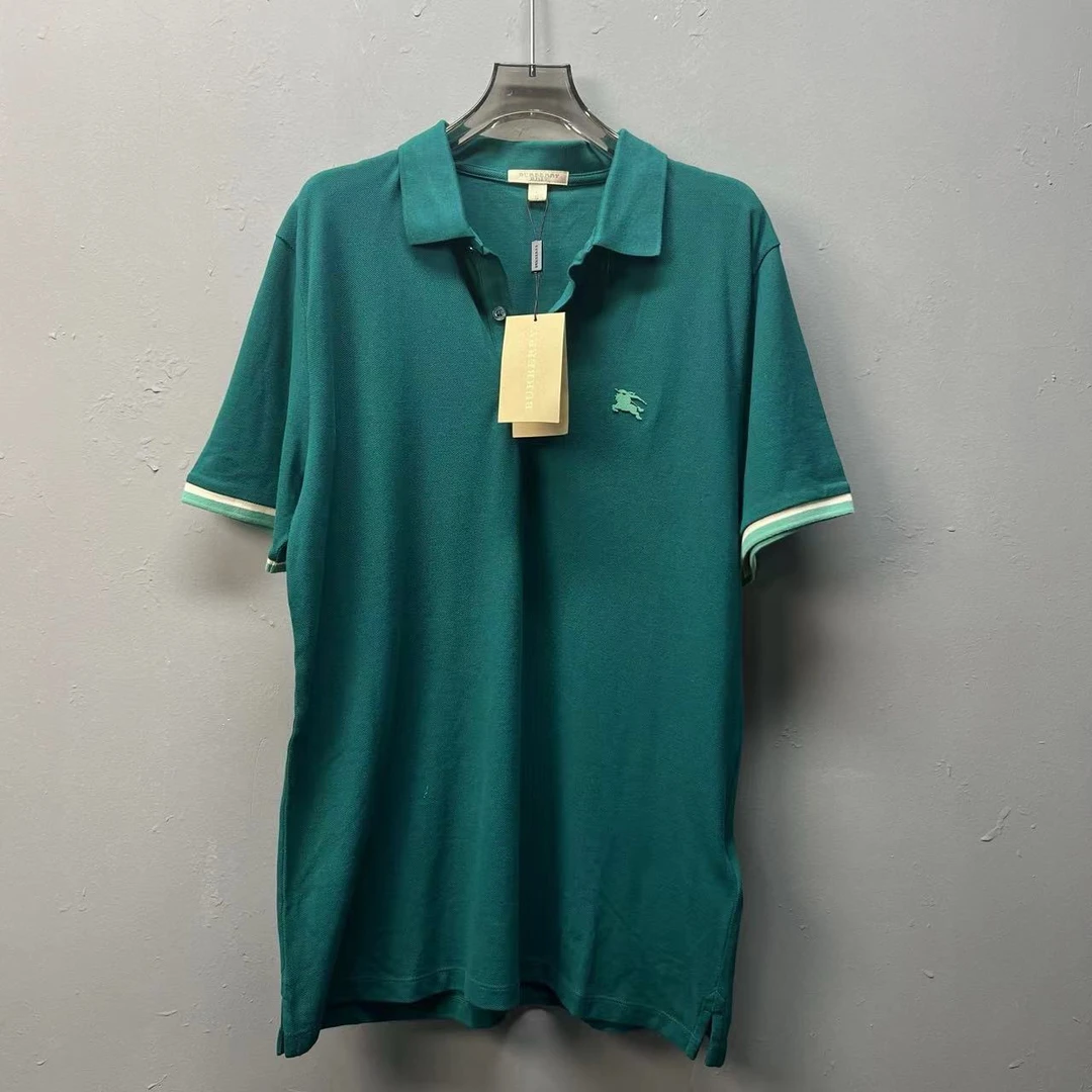 全新未使用 BURBERRY/博柏利 绿色Polo衫 L码 公价4300 吊牌 准新