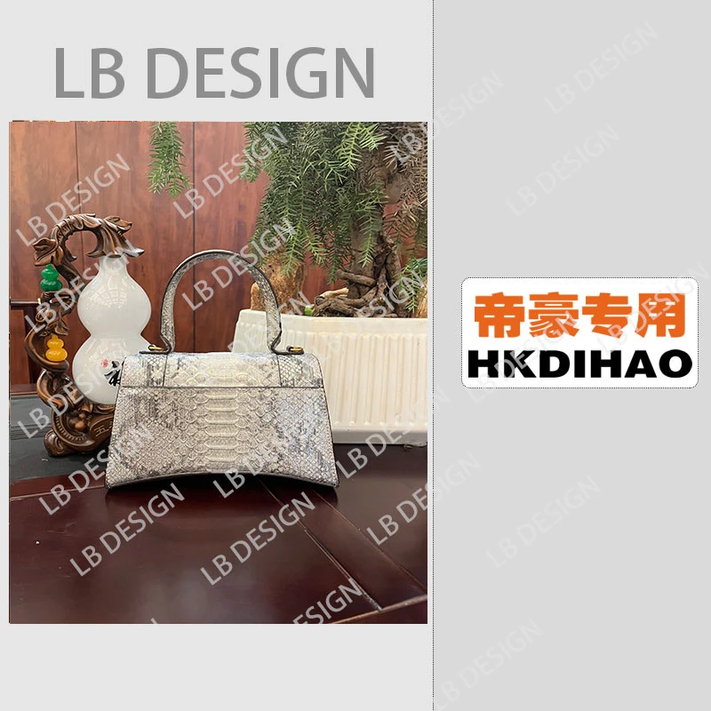 LBDESlGN【手工打造真皮高端定制女士包【8816炫彩白23CM】