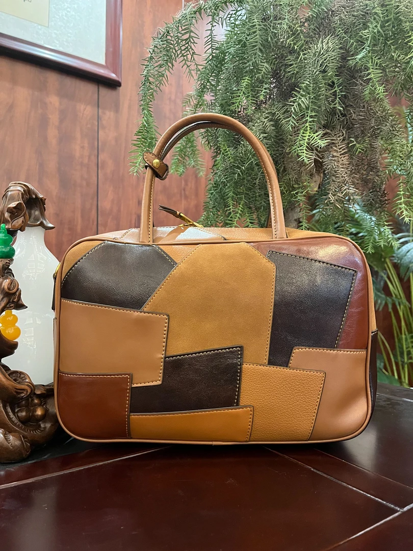 LBDESlGN【帝豪0088补丁棕色大号33CM】高端2024女神时尚百搭包包