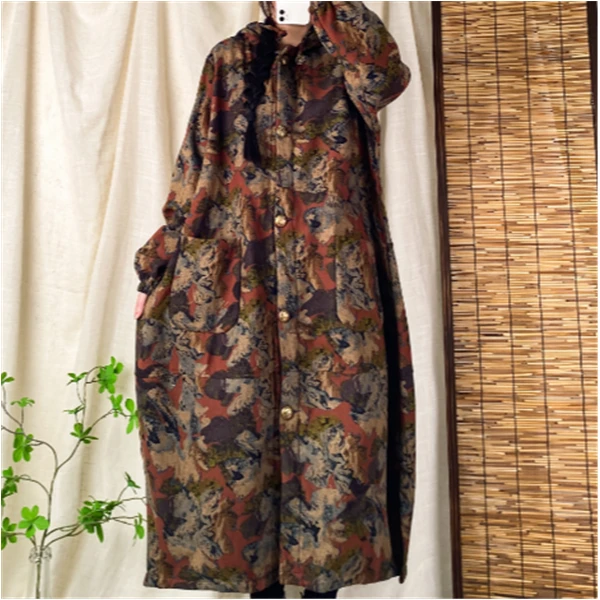 6828新款加绒加厚秋冬休闲百搭气质显瘦风衣外套