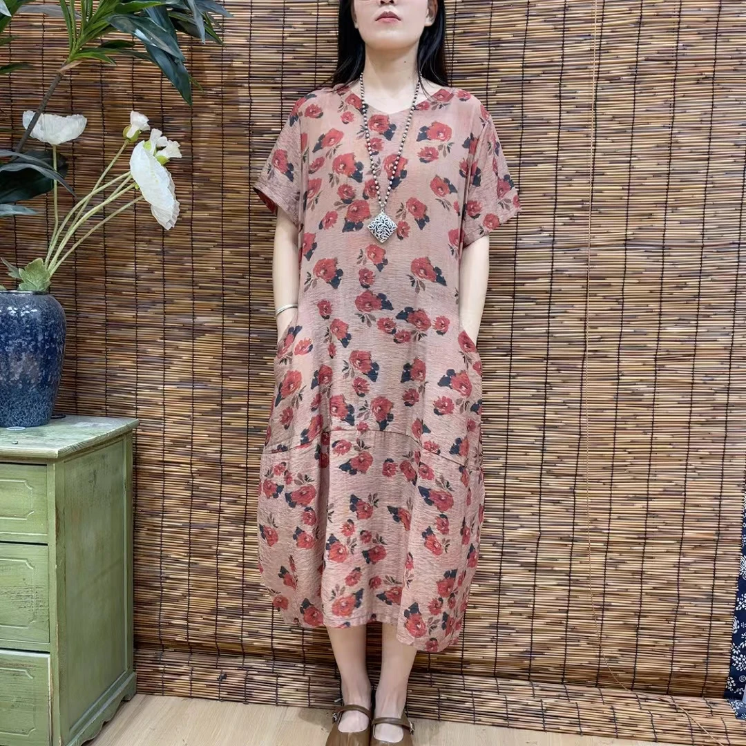 6271新款夏季优雅气质减龄显瘦短袖连衣裙