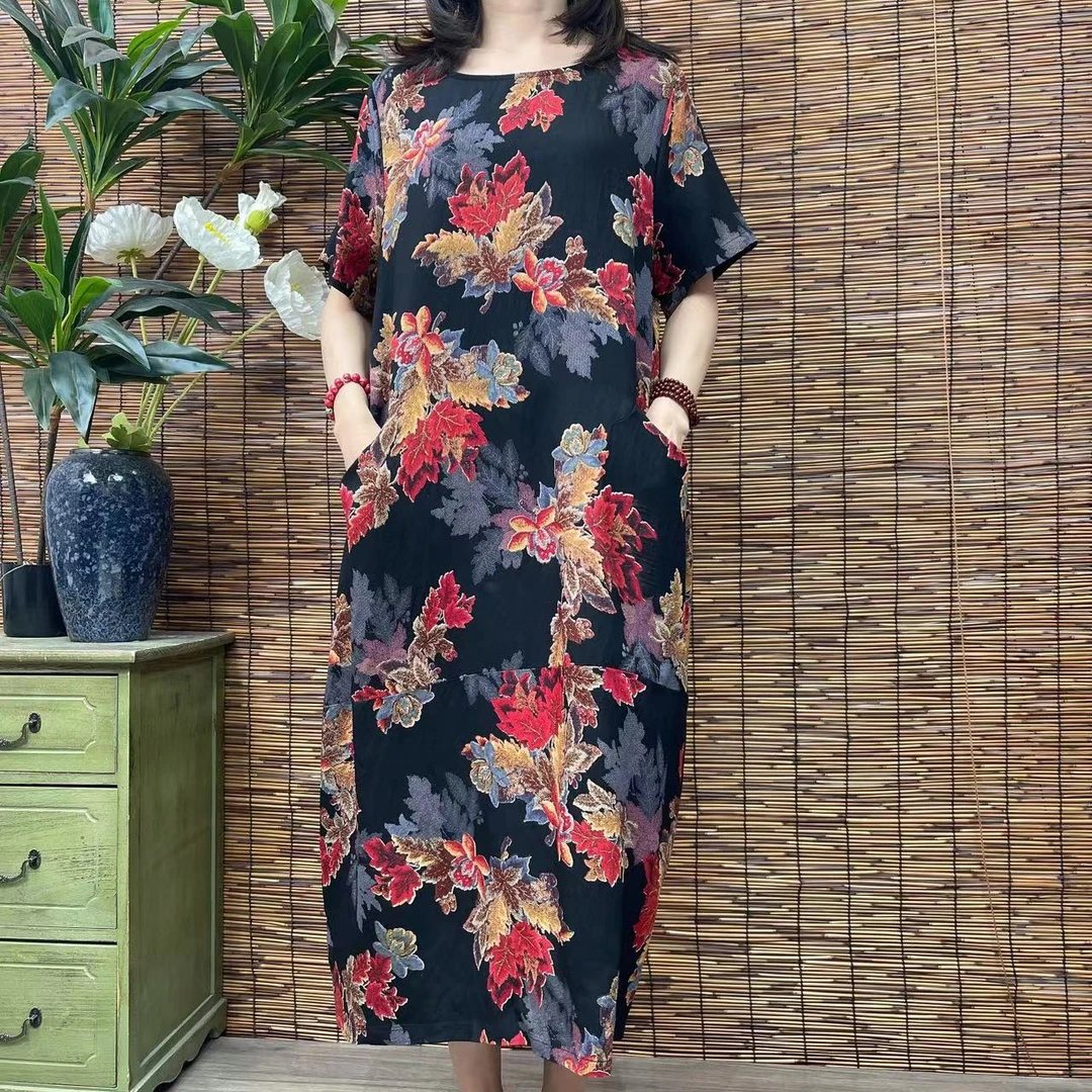 1635新款春夏洋气显瘦减龄遮肉连衣裙碎花裙QZ