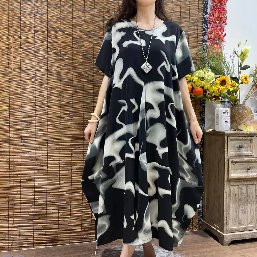 2204新款春夏气质优雅减龄显瘦连衣裙QZ
