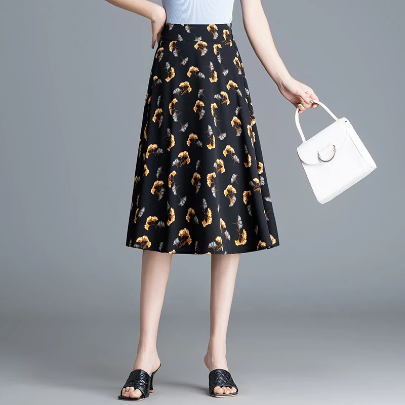 2024春夏中长款A字裙精致减龄伞裙时尚气质大摆裙显瘦半身裙90663