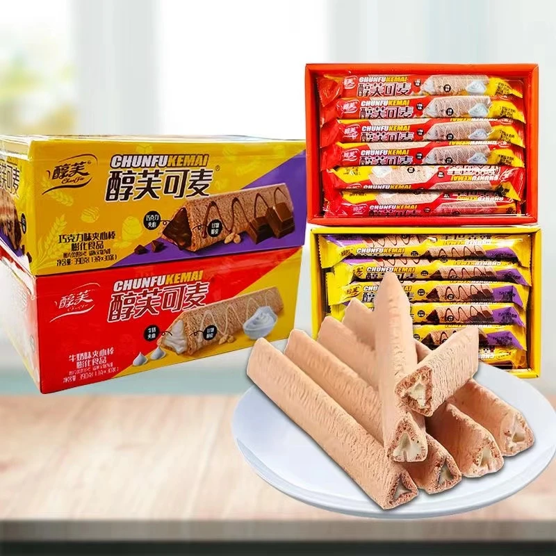 醇芙可麦巧克力牛奶夹心营养健康威化饼干休闲追剧解馋零食小吃