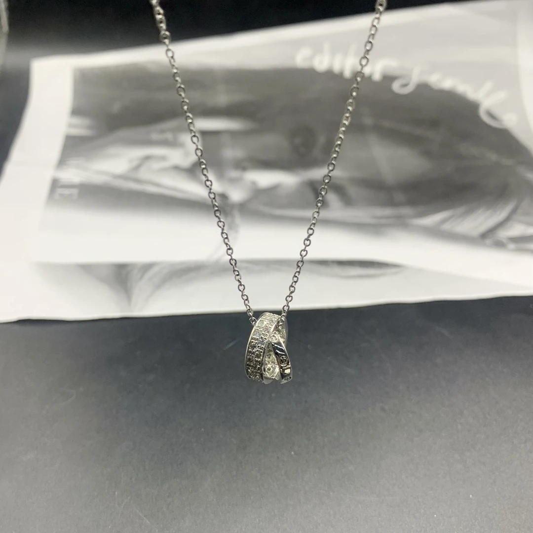 钛钢项链 GP941 小众简约灵动环环相扣项链