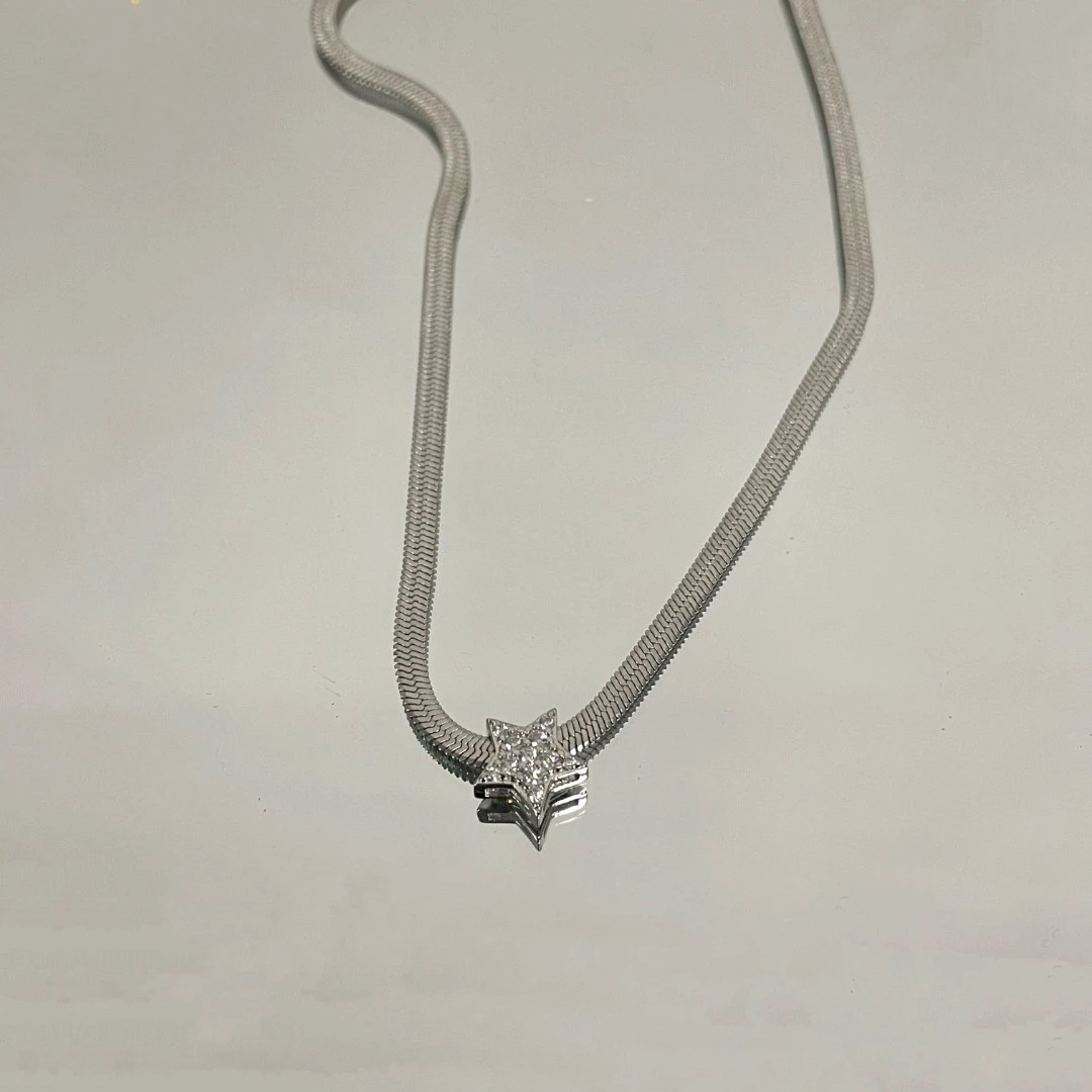 钛钢项链 GP1234 百搭小众简约星星蛇骨项链