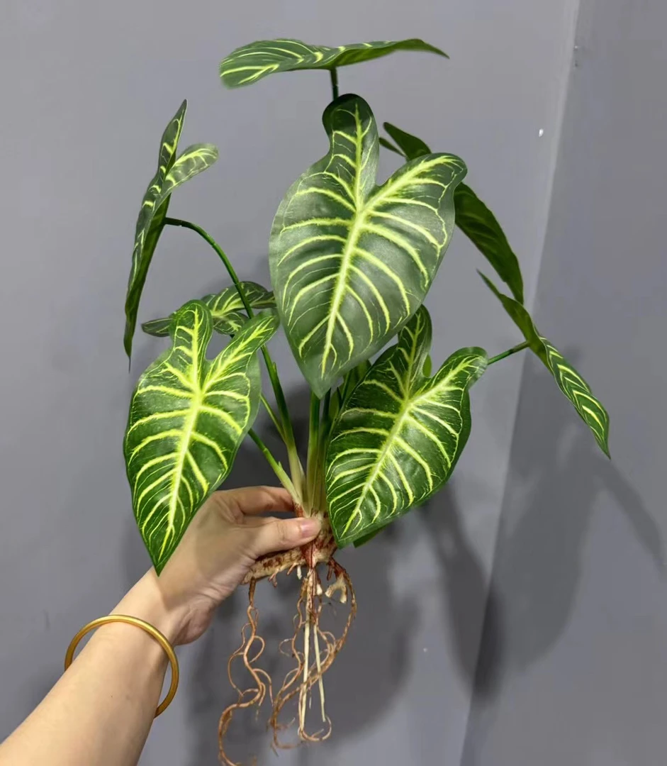 仿真植物高品质仿真乳脉千年芋室内景观装饰材料