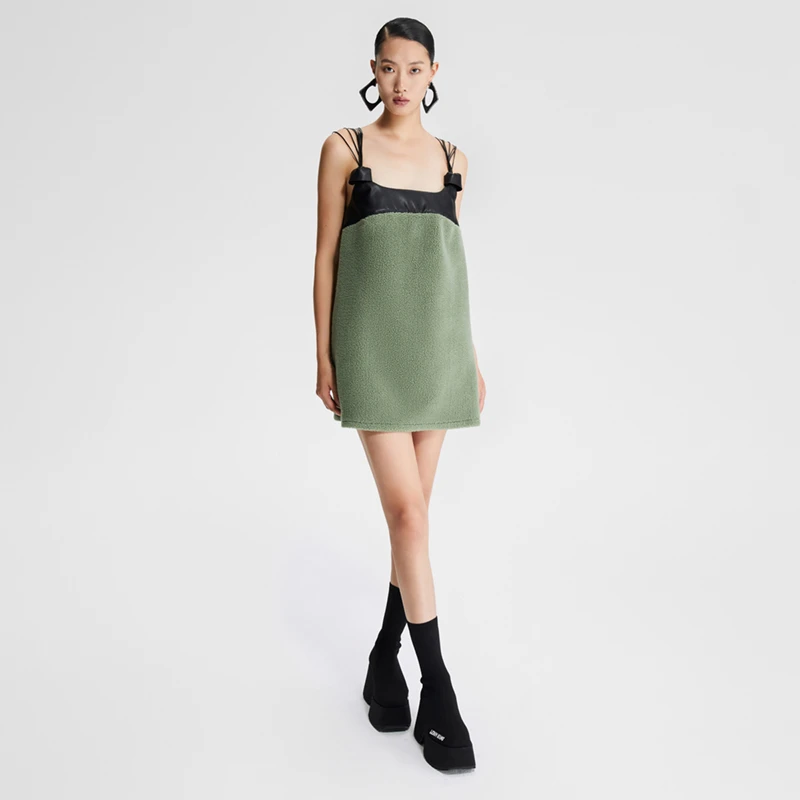 LEDIM WANG 花苞撞色连衣裙